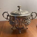 Sugar bowl, silver-plated bonbonnière, late 19th century.