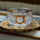 Vintage mid-century yellow crystal sugar bowl, Italy, 1960s.