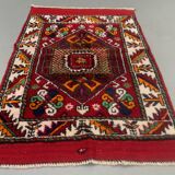 Vintage western Turkish rug oriental 120x80 cm tribal carpet, red