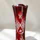 Antique ruby cut glass vase from Bohemia.