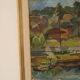 Original Swedish Oil On Panel – "Village" By Bertil Lundqvist – Signed – Vintage & Framed