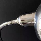 Lampe à poser articulée sur flexible métal chromé vintage 70's