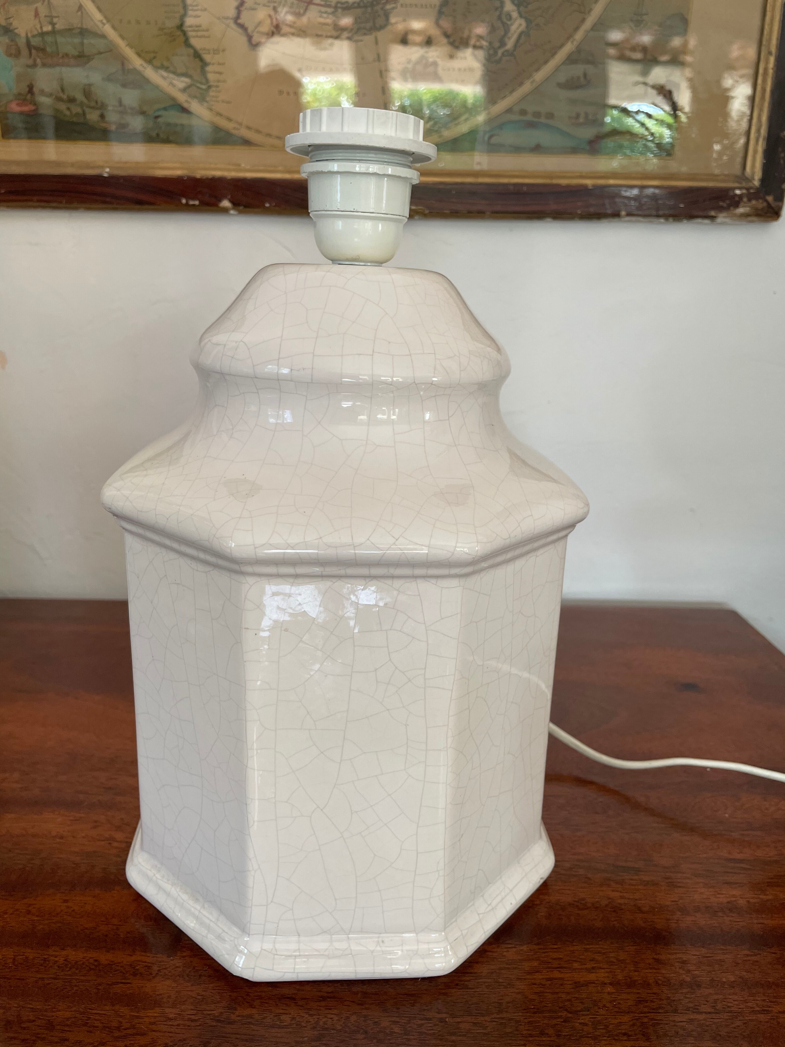 Vintage cracked ceramic lamp