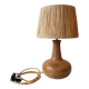 Wooden and raffia lamp