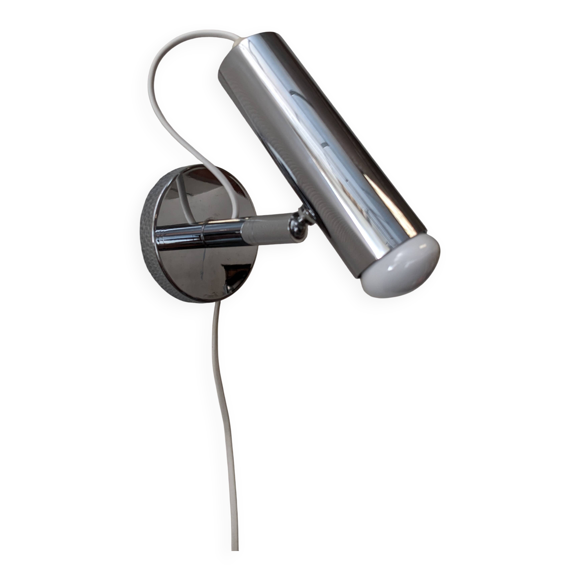 Modernist chrome metal wall light, France circa 1970.