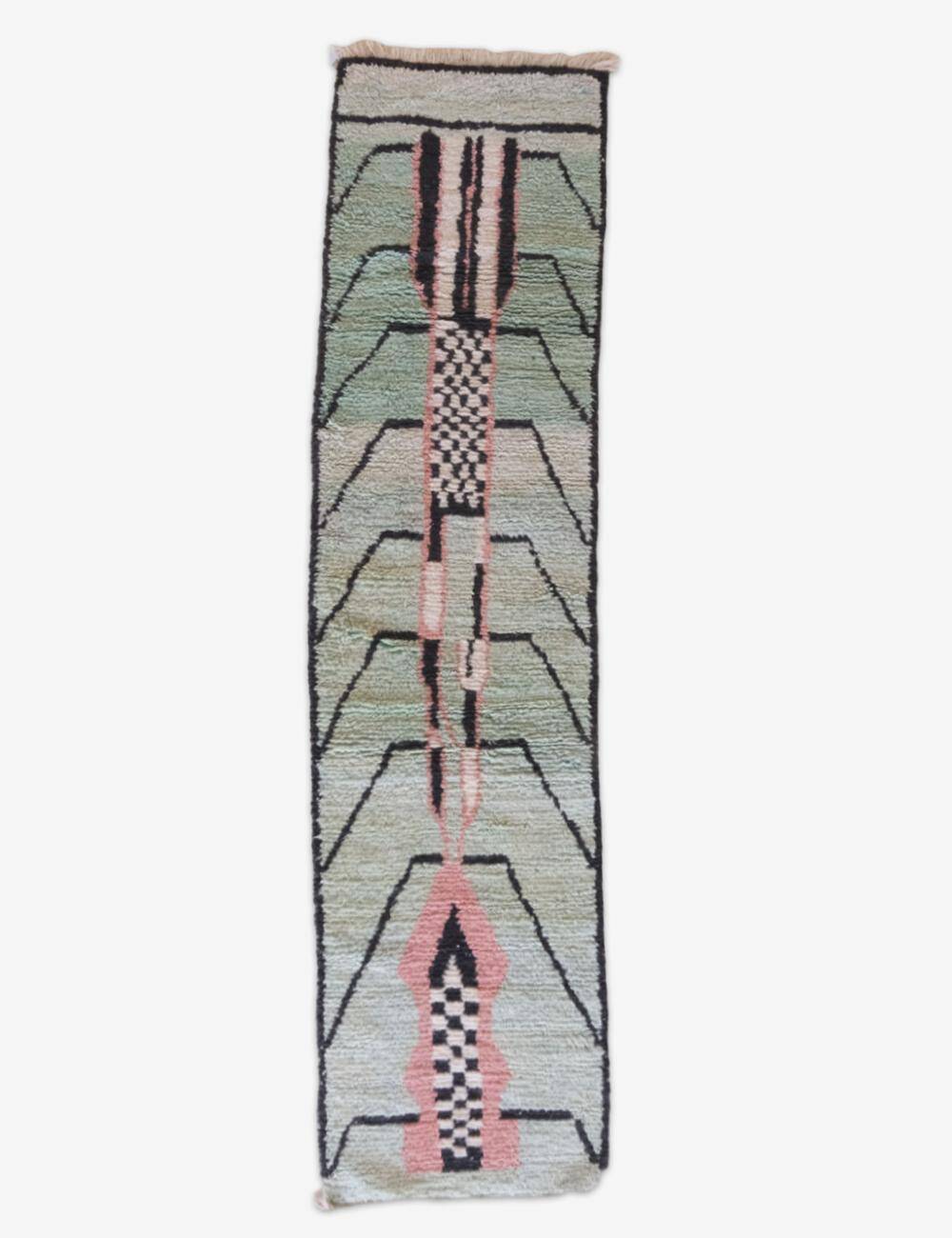 Mint Green Runner Rug - 295 x 82 cm