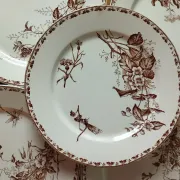 7 flat plates in earthenware from Sarreguemines U&C "Carmen"