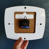 Vintage formica clock rectangular silent wall clock "Jaz golden blue"