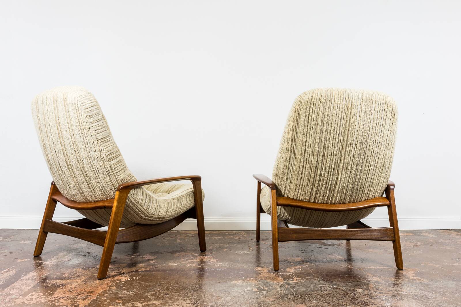 Pair of "Scoope" Lounge Chairs by R. Huber 1960's
