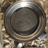 Baby plate silver metal spoon silver 30s