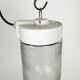 Suspension en porcelaine blanche vintage avec verre dépoli, années 1970