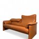 Maralunga Cassina style sofa in tan leather