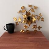 Wall light flower leaves in gold metal