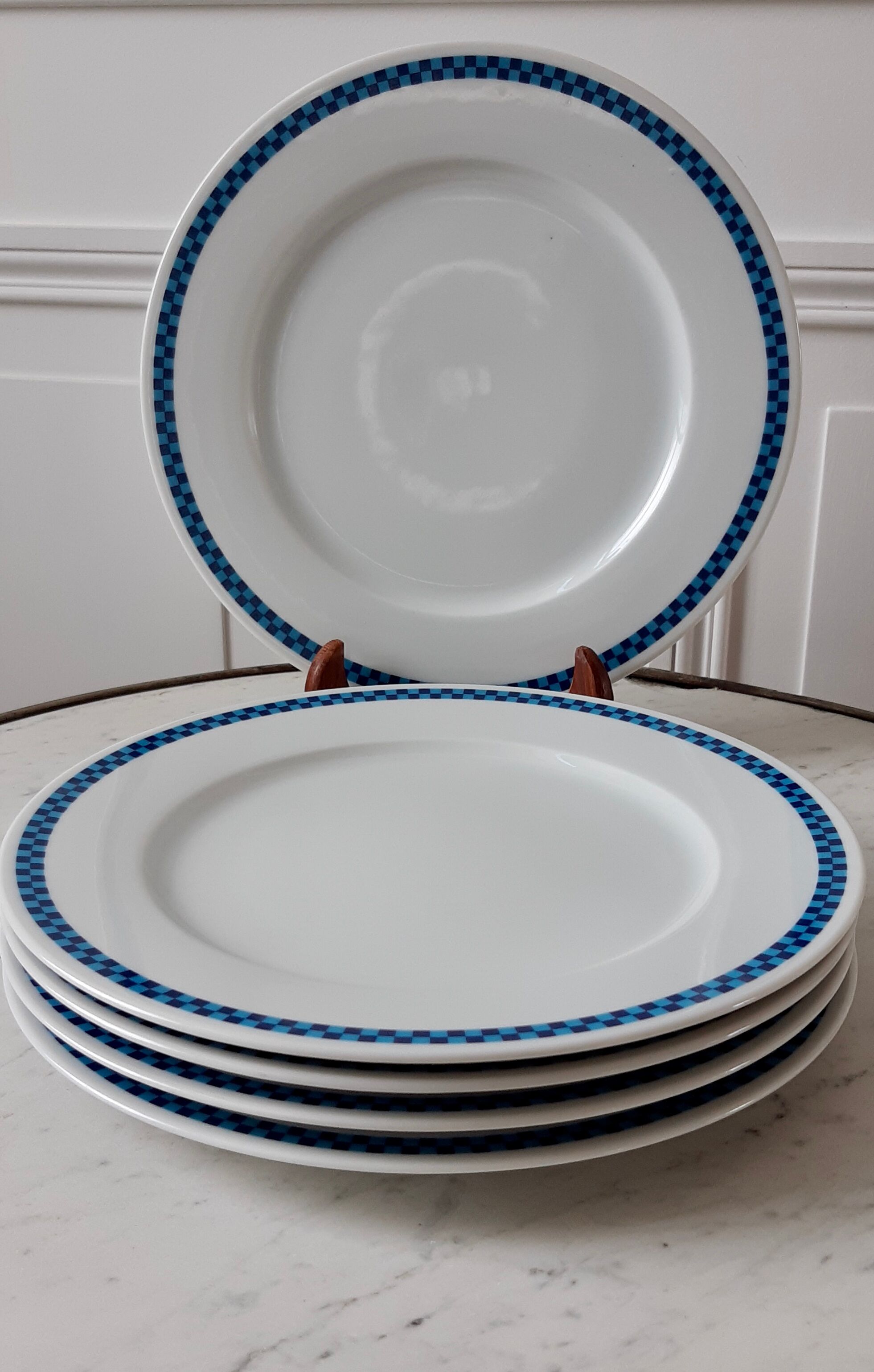 Set of 5 flat plates Lustucru vintage 1970