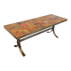 Vintage rectangular coffee table by Roche-Bobois in steel and ceramic.