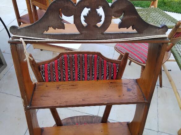 Antique solid wood wall shelf