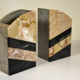 Pair of art deco marble bookends