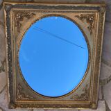 Golden wooden mirror 67 x 77 cm