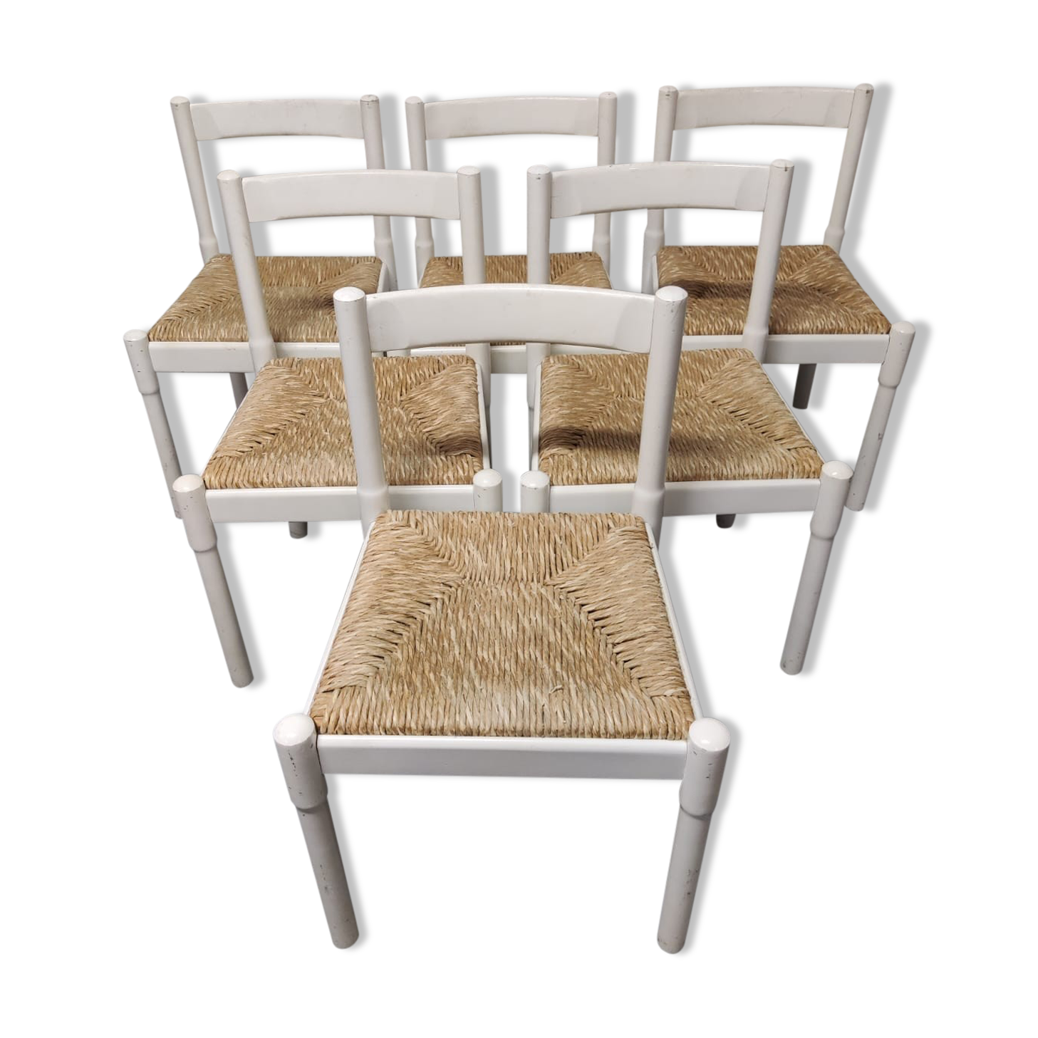 Suite of 6 Carimate chairs by Vico Magistretti