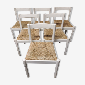 Suite of 6 Carimate chairs by Vico Magistretti