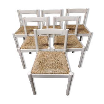 Suite of 6 Carimate chairs by Vico Magistretti