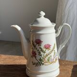 Teapot with stylized pink flower patterns brand Made in Korea H23