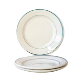3 dessert plates bordered green - Pyroblan