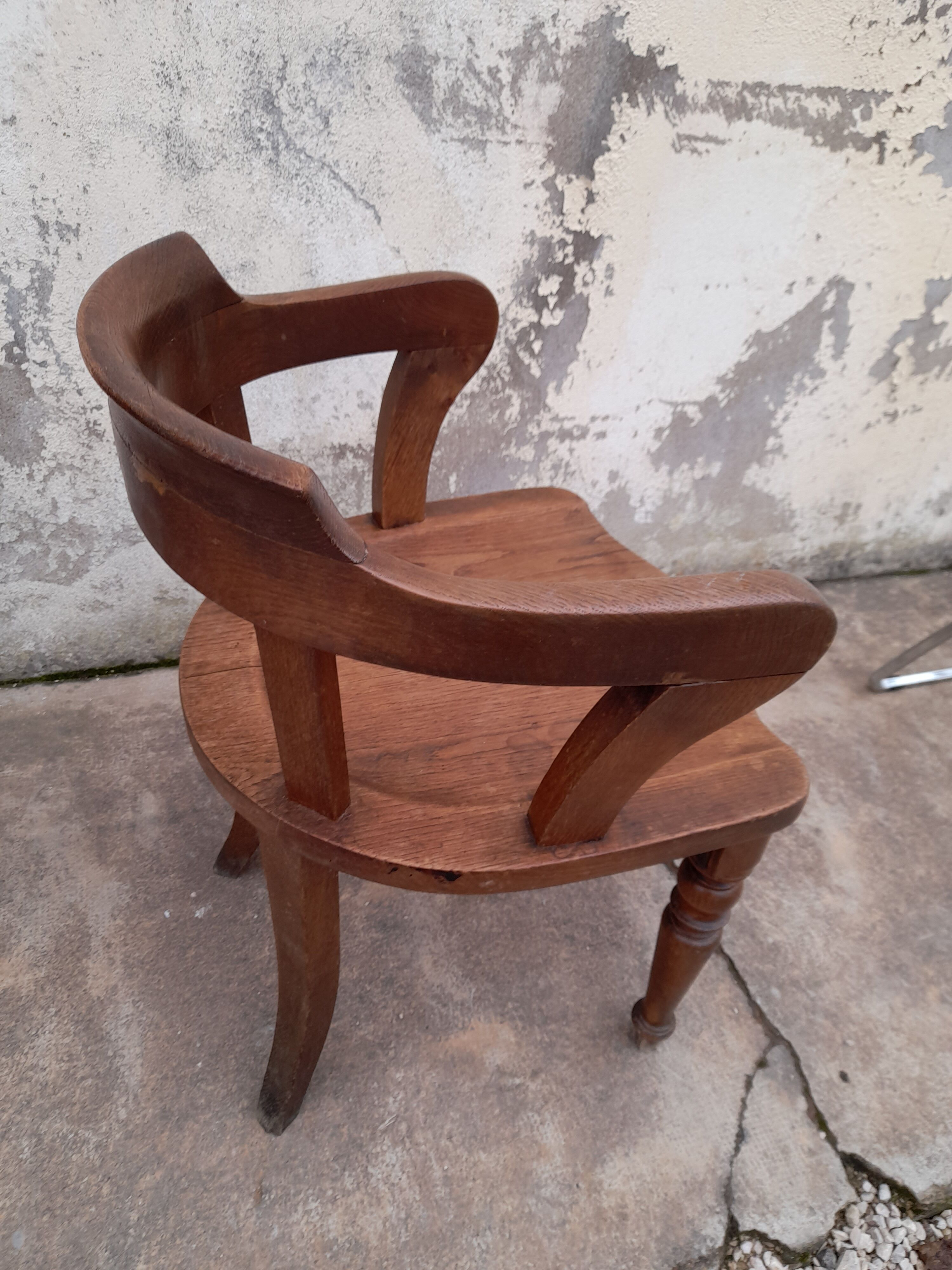 Louis Philippe oak desk chair 1900