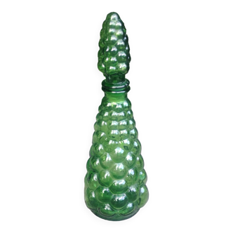 Carafe en verre bullé de chez empoli -vintage rare made in italy, verrerie années 1970/80