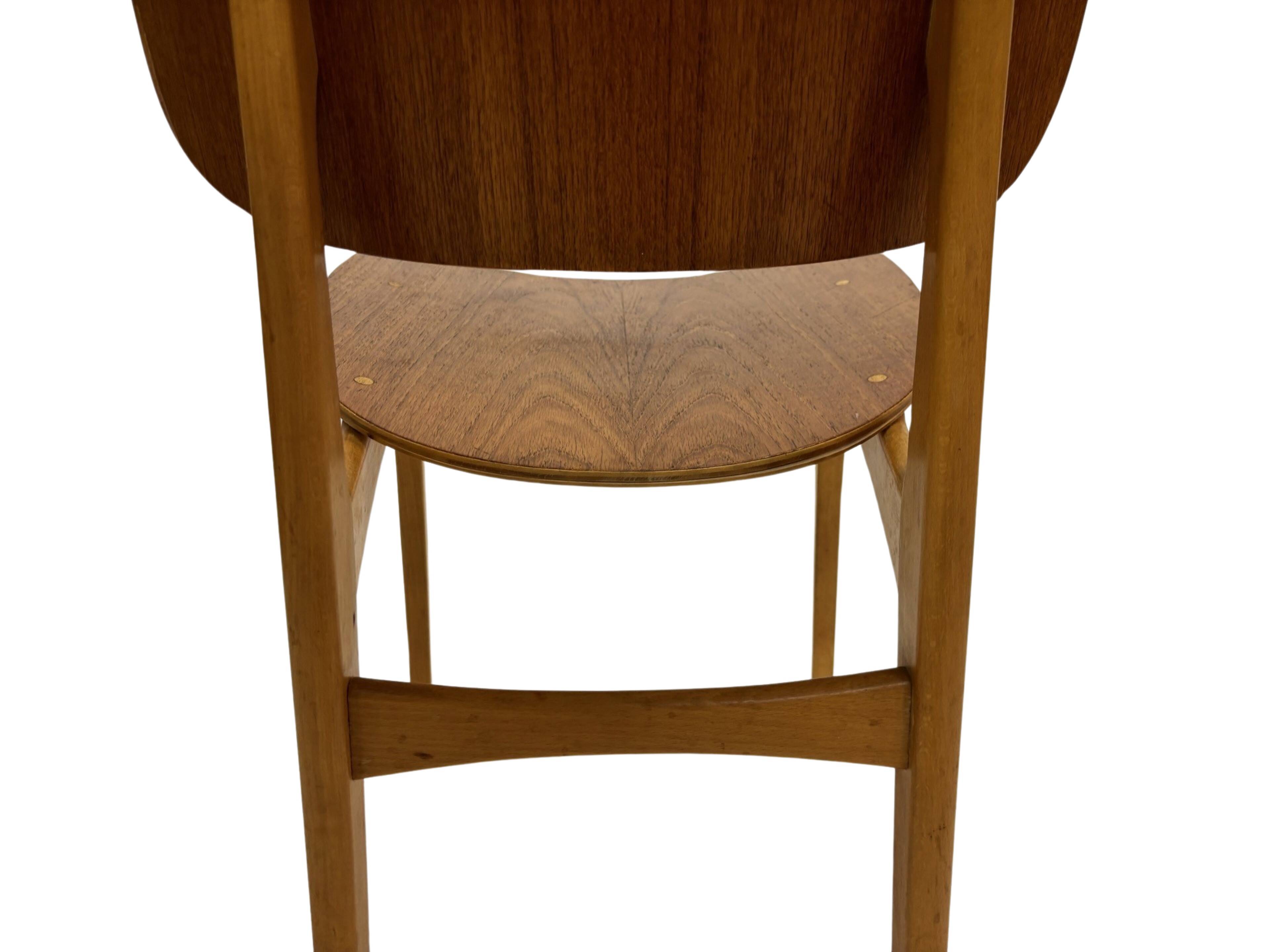 Vintage dining room chair Scandinavian 1960s plywood and teak design