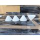 4 white opaline glass tulips from the 1960s