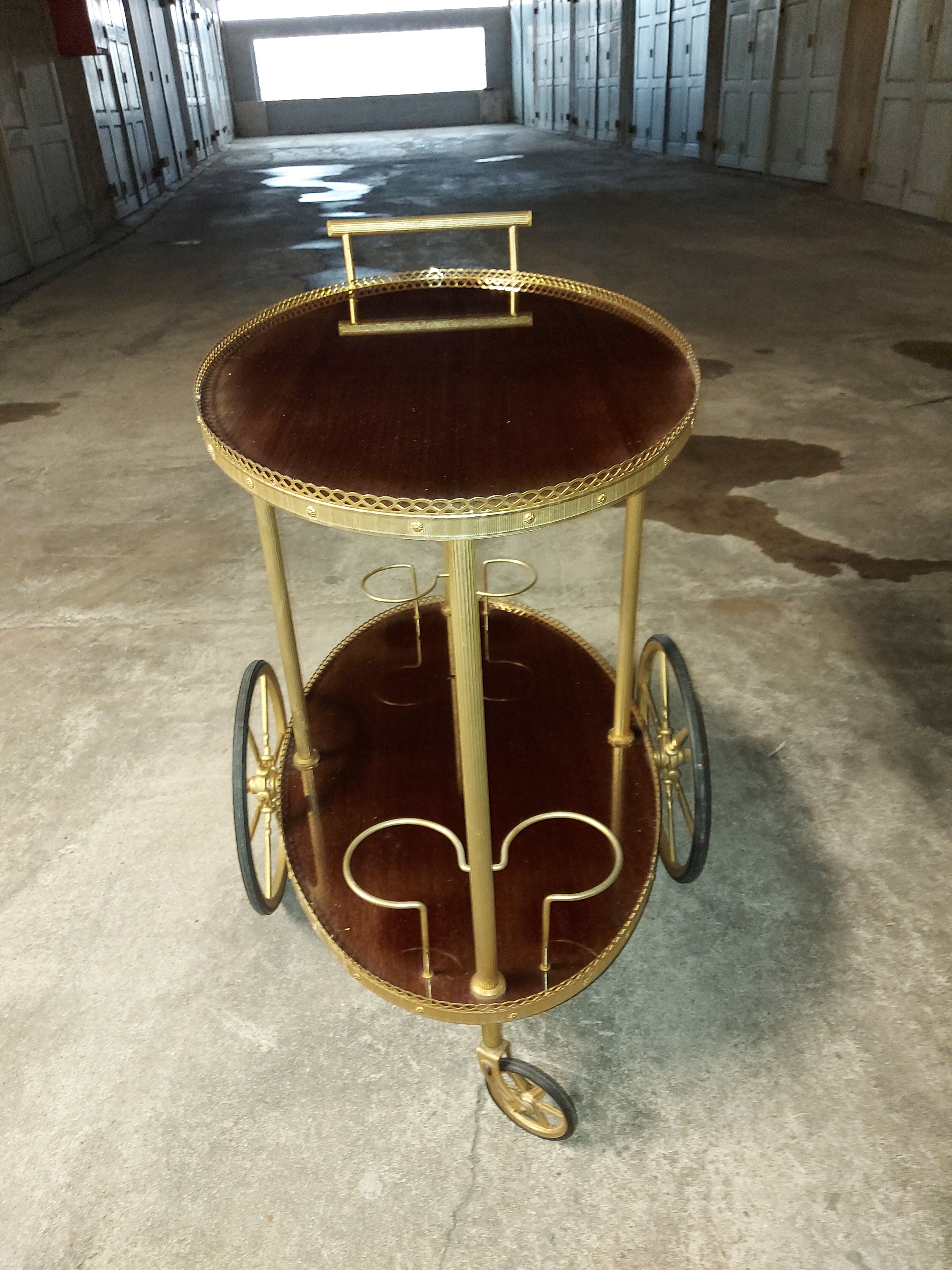 Vintage mahogany roll bar