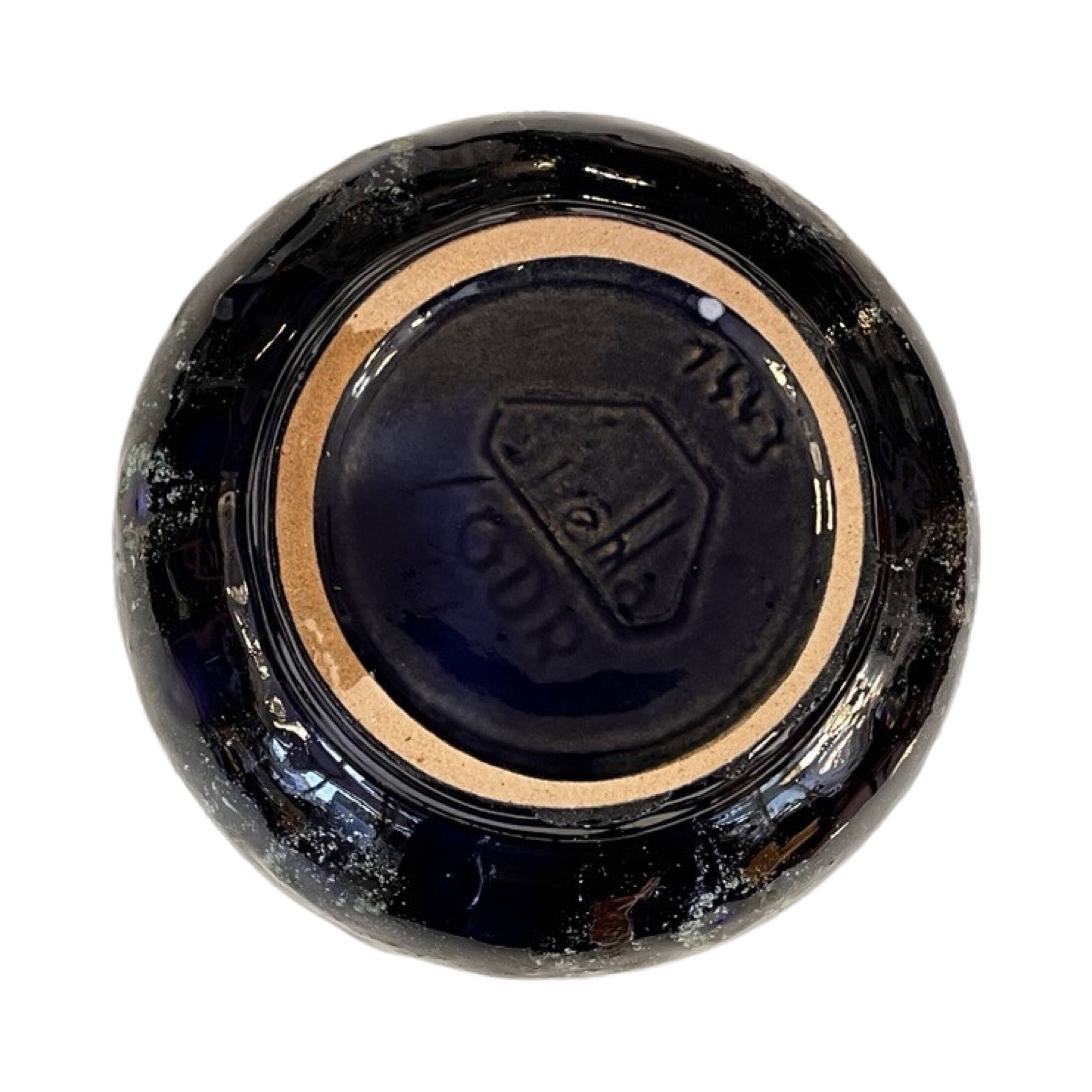 Strehla Keramik cobalt ceramic vase, Germany 1960s.