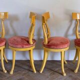 Set of 4 chairs, Italy, Gilded wood, Circa 1950