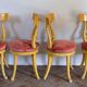 Ensemble de 4 chaises, italie, bois doré, vers 1950