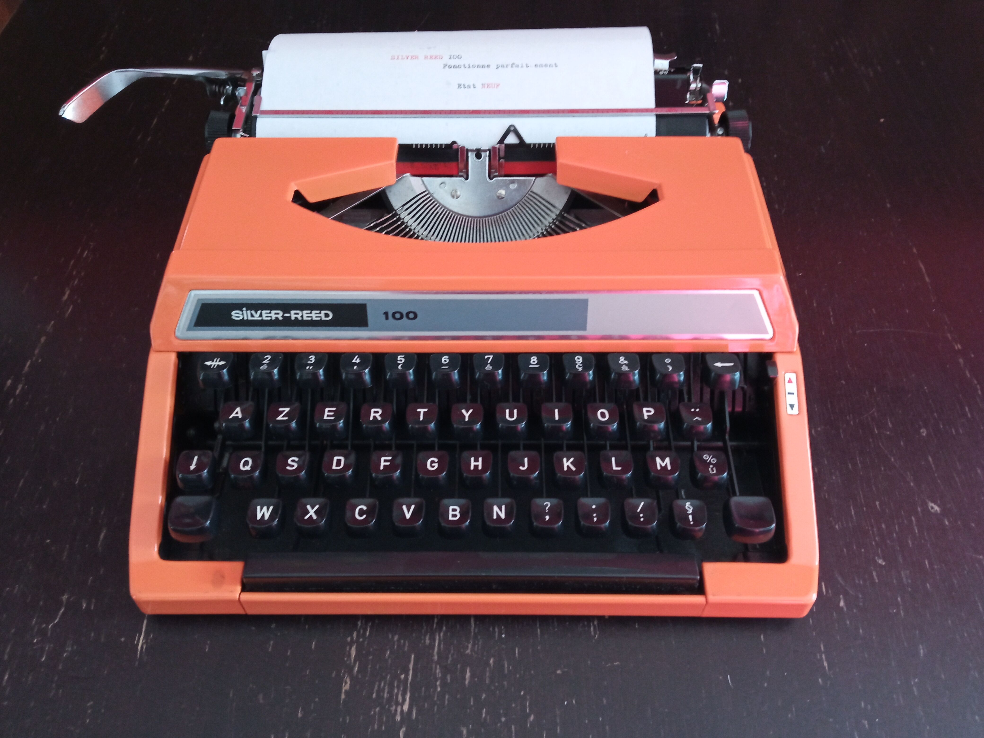 Silver Reed 100 orange typewriter