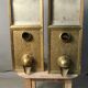 Pair of old coffee silos, coffee bean dispenser