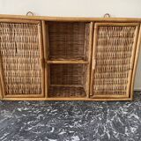 Bamboo and rattan shelf 2 doors