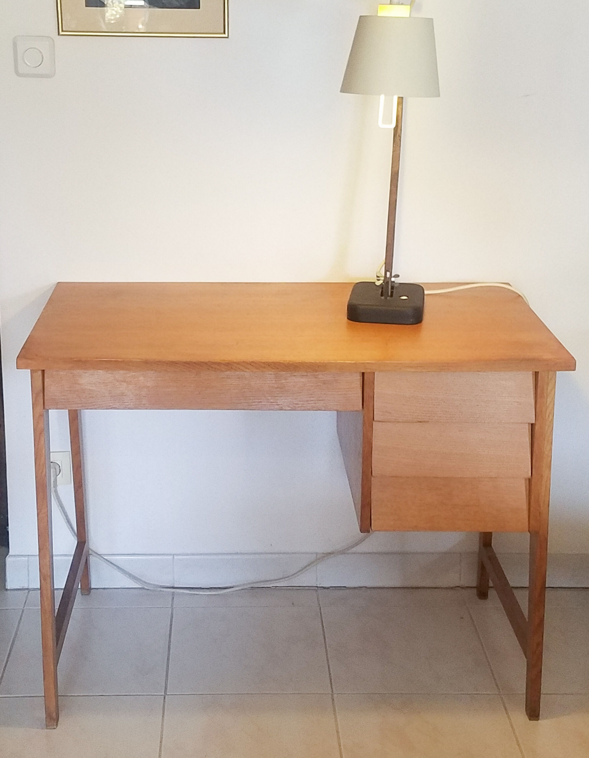 Vintage 1950 oak desk and oak grazing