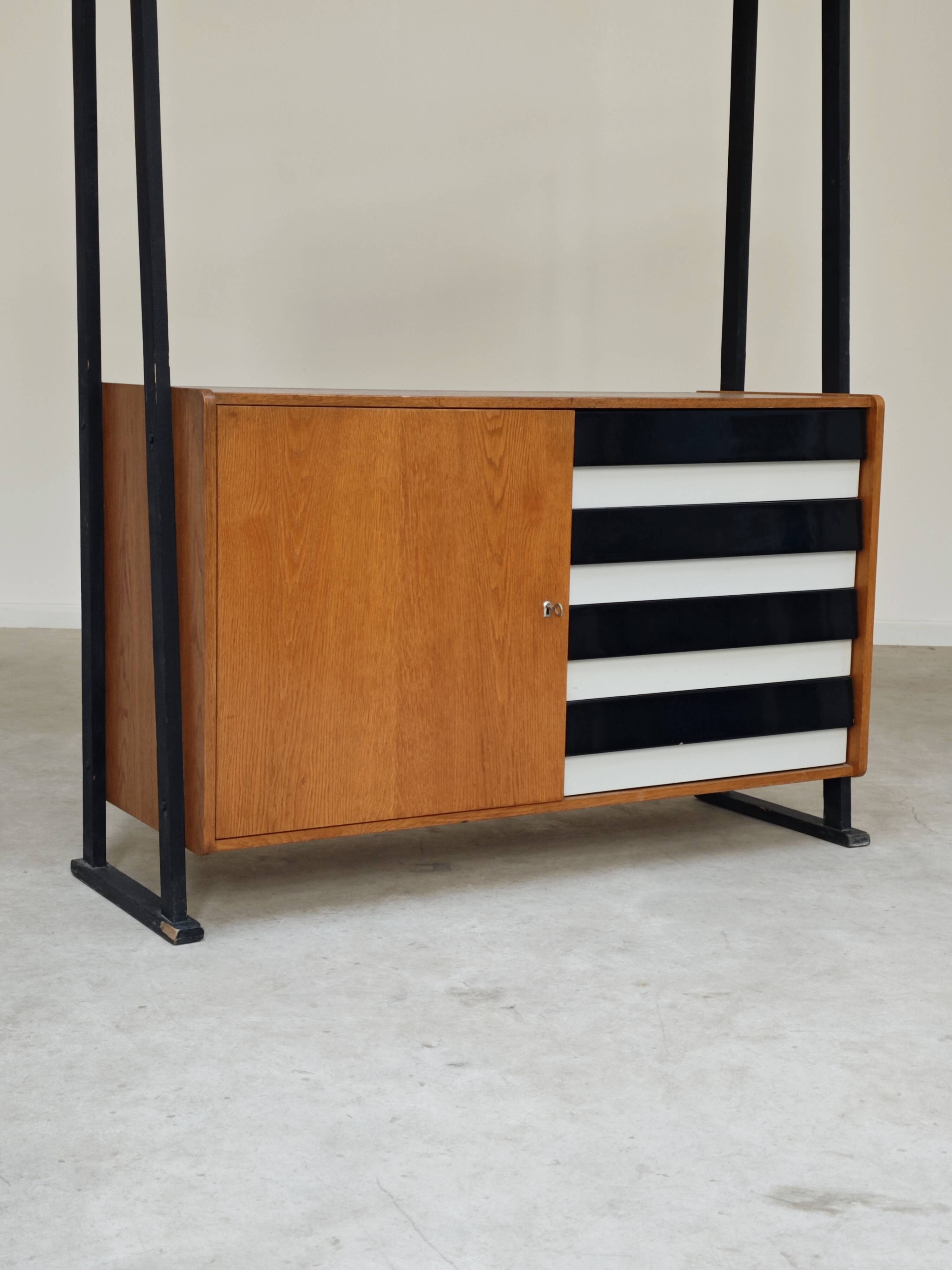 Library buffet U 458 black by Jiri Jiroutek for Interier Praha 1960