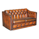 Canapé Chesterfield cuir restauré Art Déco vers 1920