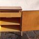 Metal and wood boarding school bedside table