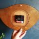 Formica vintage asymmetrical silent wall clock "bayard mahogany"