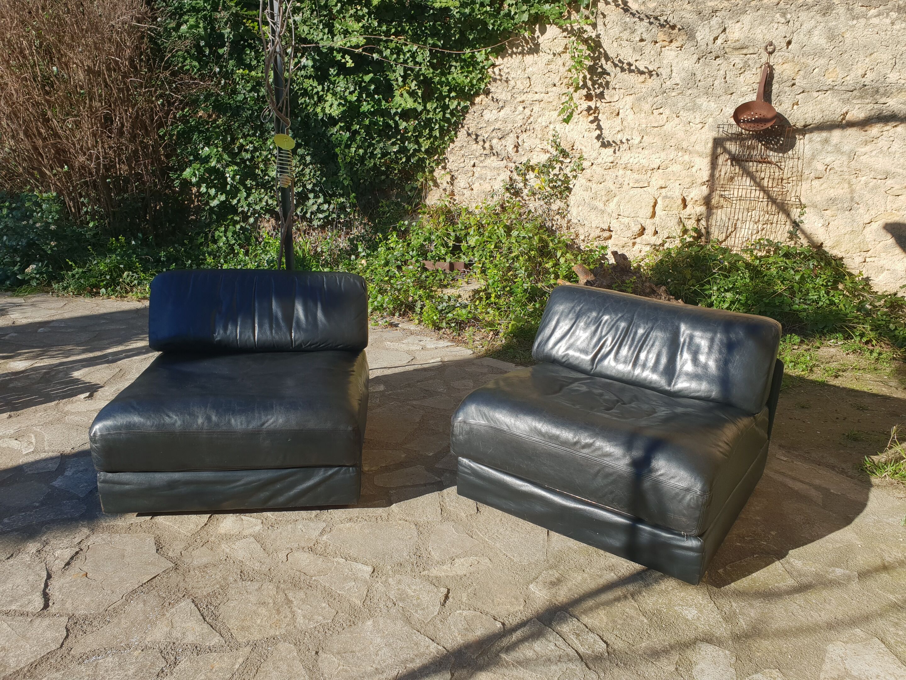 Pair of drivers in black leather