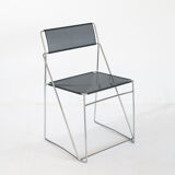 Vintage X-Line chair in enamelled and chromed metal by N.J. Haugesen for Bent Krogh