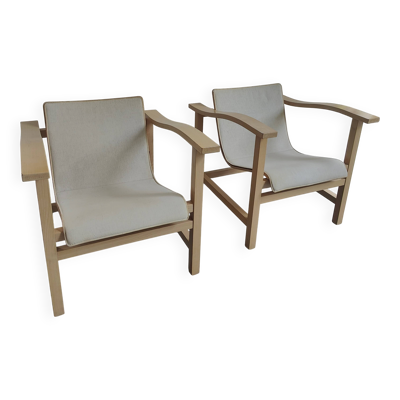 Paire fauteuils jean-michel wilmotte