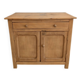 Buffet bas vintage en bois rénové, 2 portes et 1 tiroir