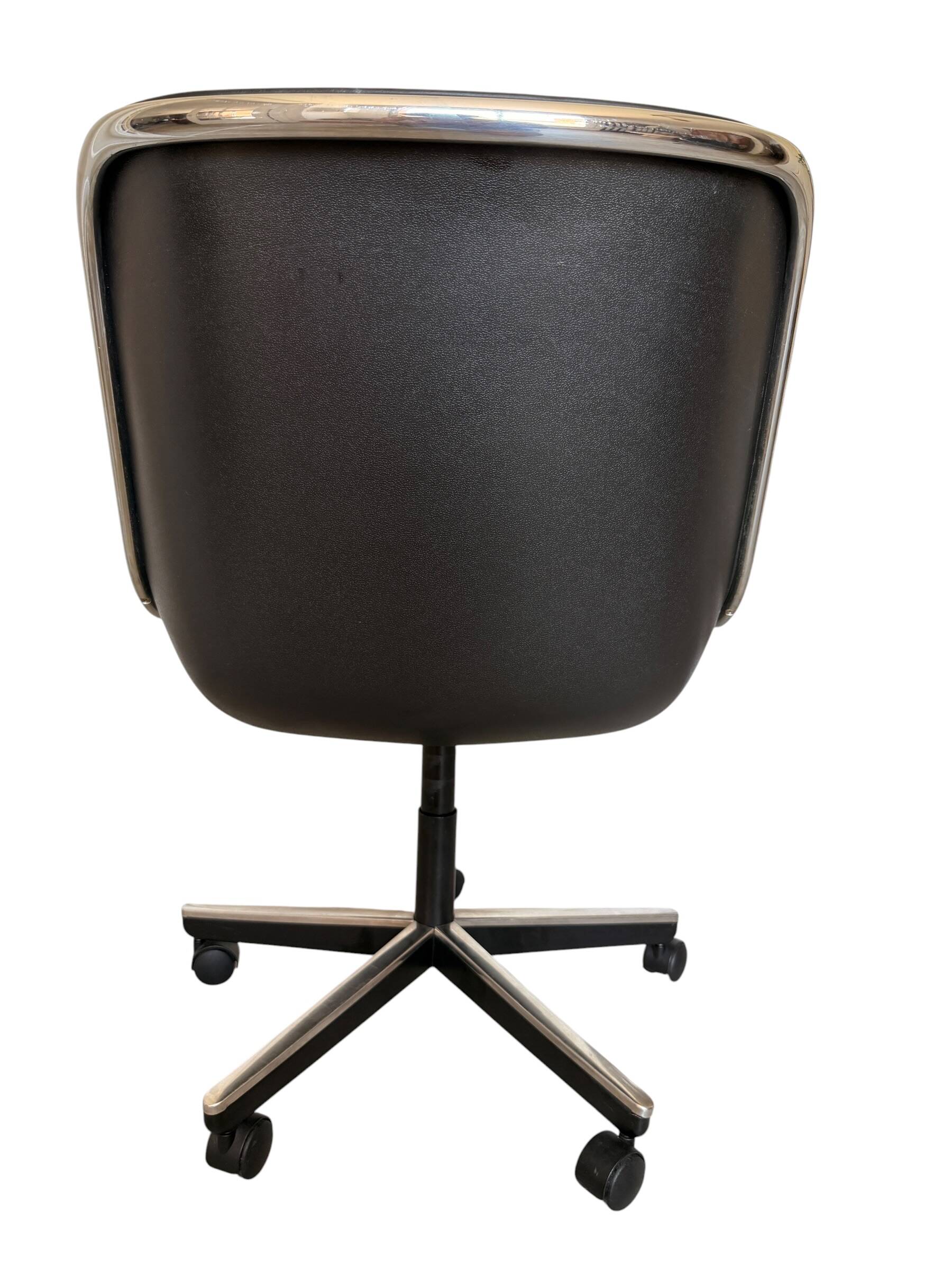 Charles Pollock Knoll Office Chair - Black Leather (Signed Model)