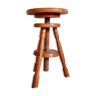 Adjustable antique wooden stool