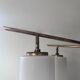 Vintage Italian ceiling light, brass and opaline, 1950